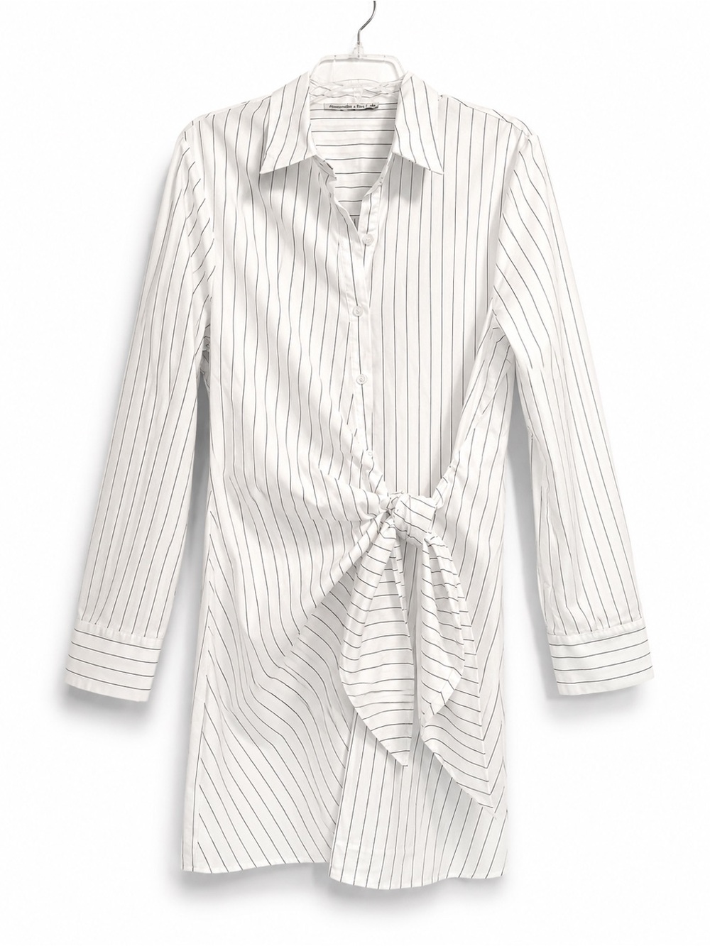 Abercrombie & Fitch Striped Tie-Waist Button-Front Wrap Shirt Dress - Size L
